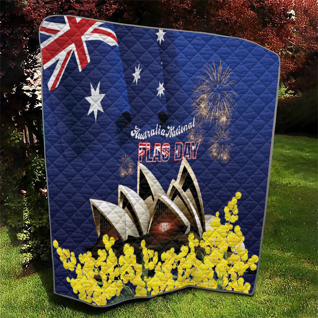 Australia National Flag Day Quilt Golden Wattle Sydney Opera House Flag Color