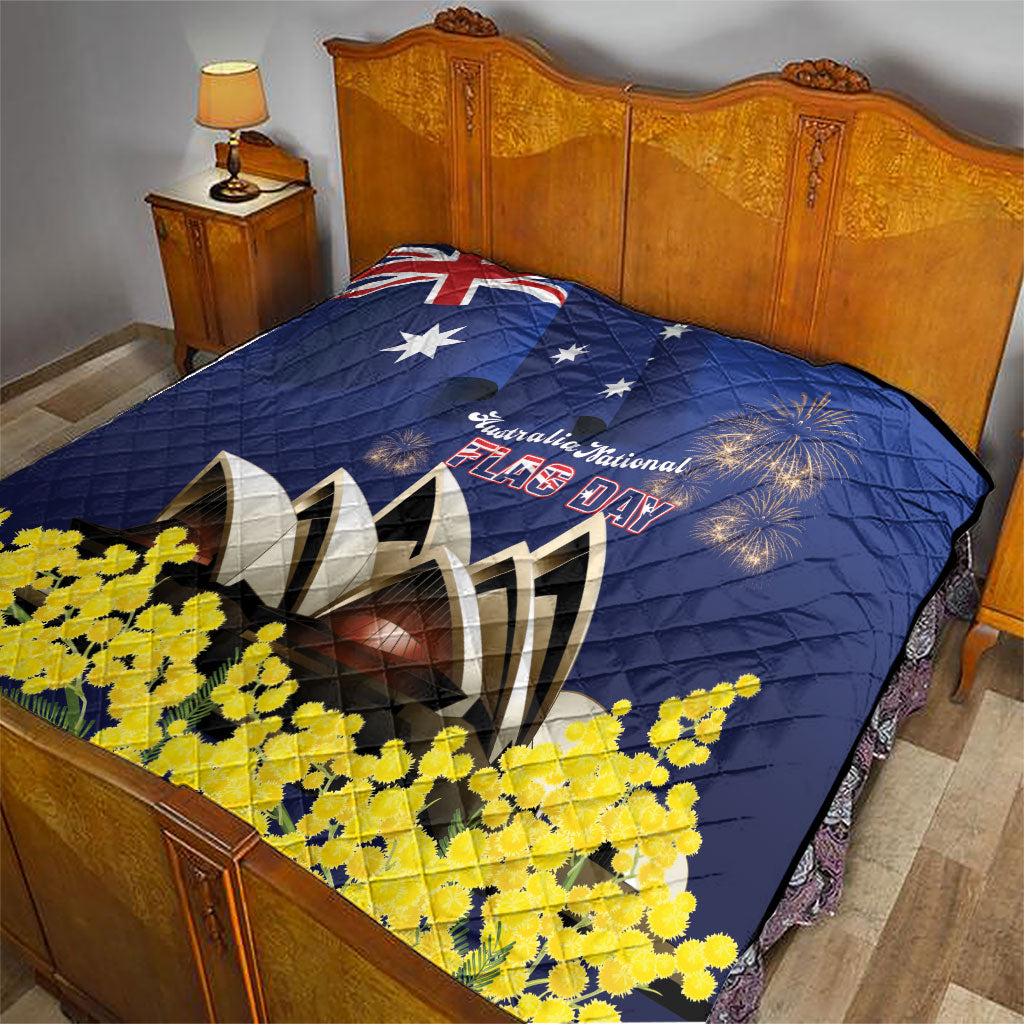 Australia National Flag Day Quilt Golden Wattle Sydney Opera House Flag Color