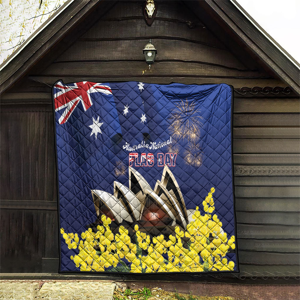 Australia National Flag Day Quilt Golden Wattle Sydney Opera House Flag Color