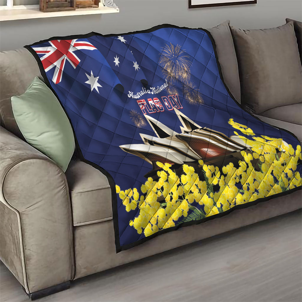 Australia National Flag Day Quilt Golden Wattle Sydney Opera House Flag Color