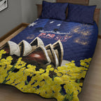 Australia National Flag Day Quilt Bed Set Golden Wattle Sydney Opera House Flag Color