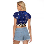 Personalised Australia National Flag Day Raglan Cropped T Shirt Golden Wattle Sydney Opera House Flag Color