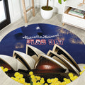 Australia National Flag Day Round Carpet Golden Wattle Sydney Opera House Flag Color