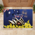 Australia National Flag Day Rubber Doormat Golden Wattle Sydney Opera House Flag Color