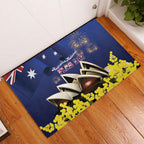 Australia National Flag Day Rubber Doormat Golden Wattle Sydney Opera House Flag Color