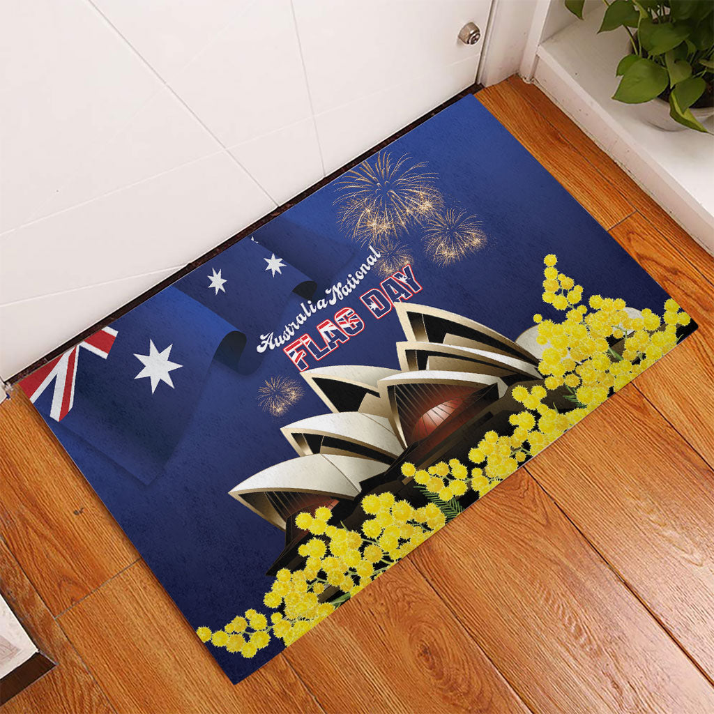 Australia National Flag Day Rubber Doormat Golden Wattle Sydney Opera House Flag Color