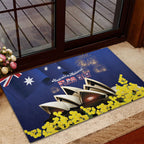 Australia National Flag Day Rubber Doormat Golden Wattle Sydney Opera House Flag Color