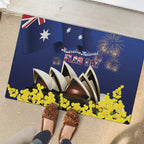 Australia National Flag Day Rubber Doormat Golden Wattle Sydney Opera House Flag Color