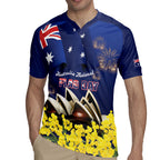 Personalised Australia National Flag Day Rugby Jersey Golden Wattle Sydney Opera House Flag Color