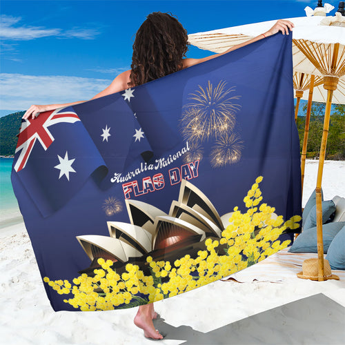 Australia National Flag Day Sarong Golden Wattle Sydney Opera House Flag Color