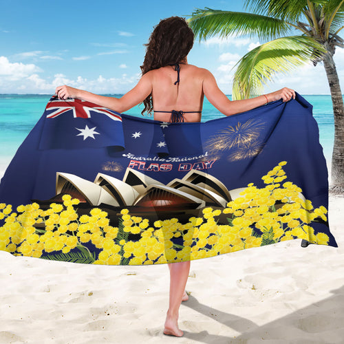 Australia National Flag Day Sarong Golden Wattle Sydney Opera House Flag Color