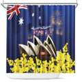 Australia National Flag Day Shower Curtain Golden Wattle Sydney Opera House Flag Color