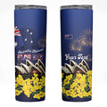 Personalised Australia National Flag Day Skinny Tumbler Golden Wattle Sydney Opera House Flag Color