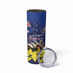 Personalised Australia National Flag Day Skinny Tumbler Golden Wattle Sydney Opera House Flag Color