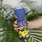 Personalised Australia National Flag Day Skinny Tumbler Golden Wattle Sydney Opera House Flag Color
