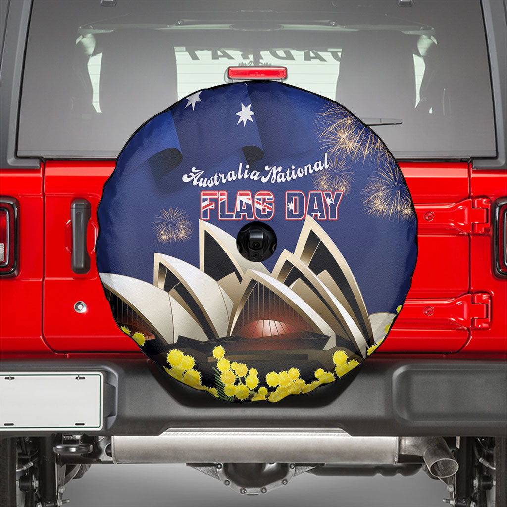 Australia National Flag Day Spare Tire Cover Golden Wattle Sydney Opera House Flag Color