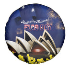 Australia National Flag Day Spare Tire Cover Golden Wattle Sydney Opera House Flag Color