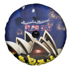 Australia National Flag Day Spare Tire Cover Golden Wattle Sydney Opera House Flag Color
