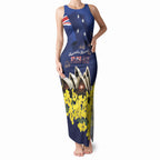 Personalised Australia National Flag Day Tank Maxi Dress Golden Wattle Sydney Opera House Flag Color