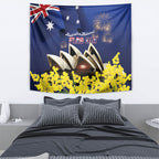 Australia National Flag Day Tapestry Golden Wattle Sydney Opera House Flag Color