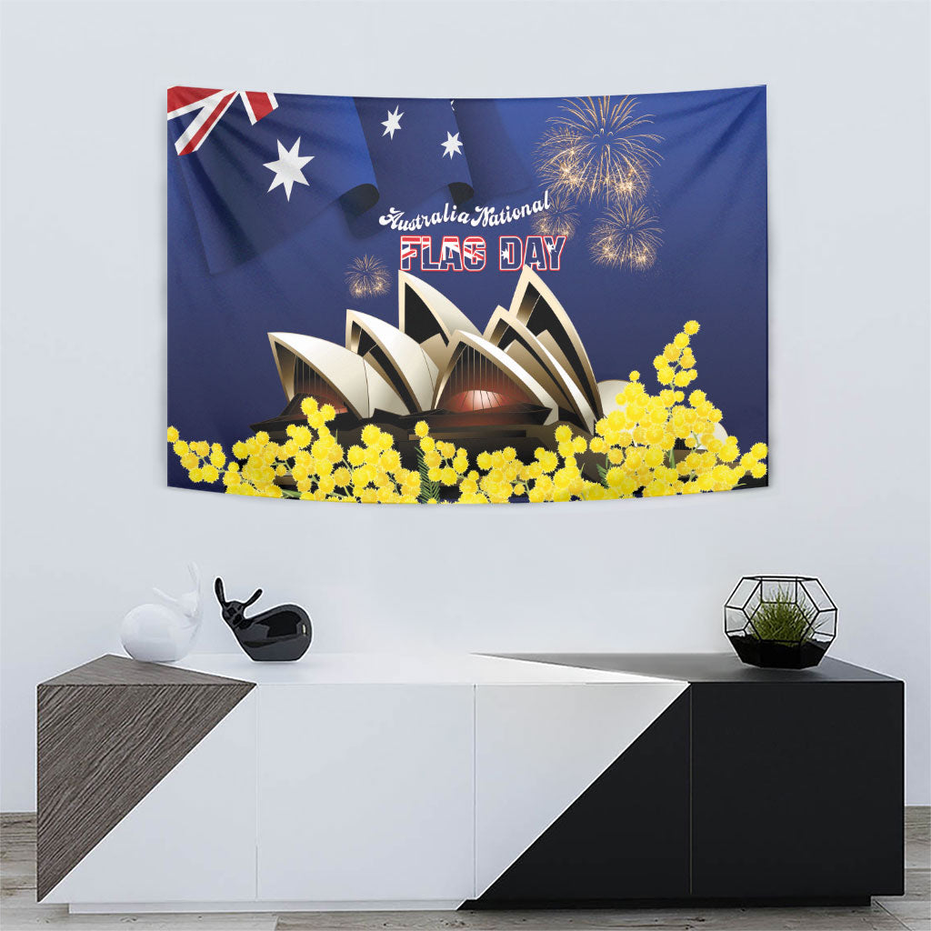 Australia National Flag Day Tapestry Golden Wattle Sydney Opera House Flag Color