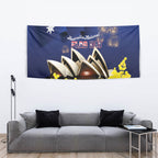 Australia National Flag Day Tapestry Golden Wattle Sydney Opera House Flag Color