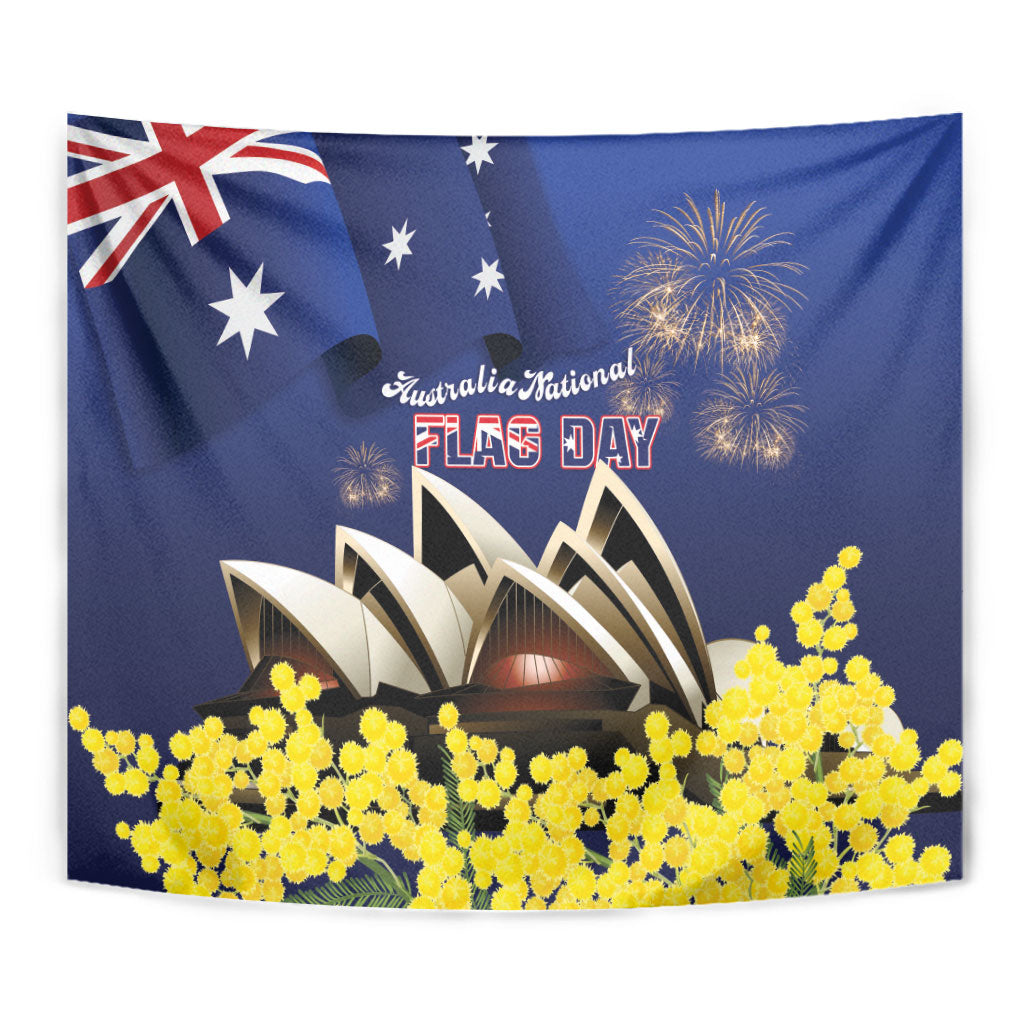 Australia National Flag Day Tapestry Golden Wattle Sydney Opera House Flag Color