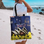 Australia National Flag Day Tote Bag Golden Wattle Sydney Opera House Flag Color