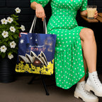 Australia National Flag Day Tote Bag Golden Wattle Sydney Opera House Flag Color