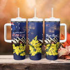 Personalised Australia National Flag Day Tumbler With Handle Golden Wattle Sydney Opera House Flag Color