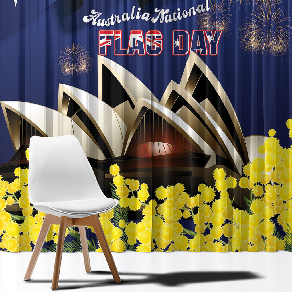 Australia National Flag Day Window Curtain Golden Wattle Sydney Opera House Flag Color