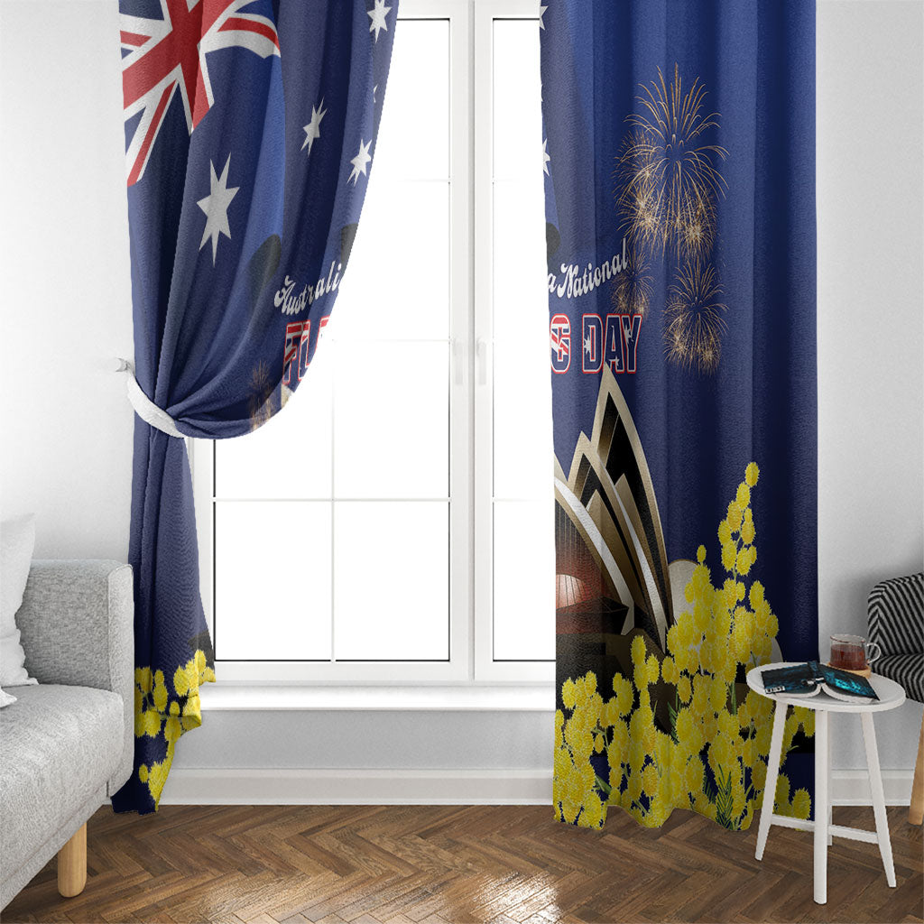 Australia National Flag Day Window Curtain Golden Wattle Sydney Opera House Flag Color