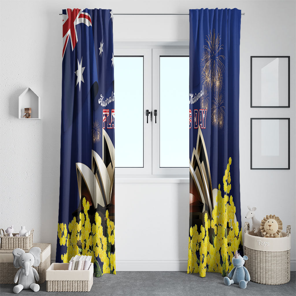 Australia National Flag Day Window Curtain Golden Wattle Sydney Opera House Flag Color