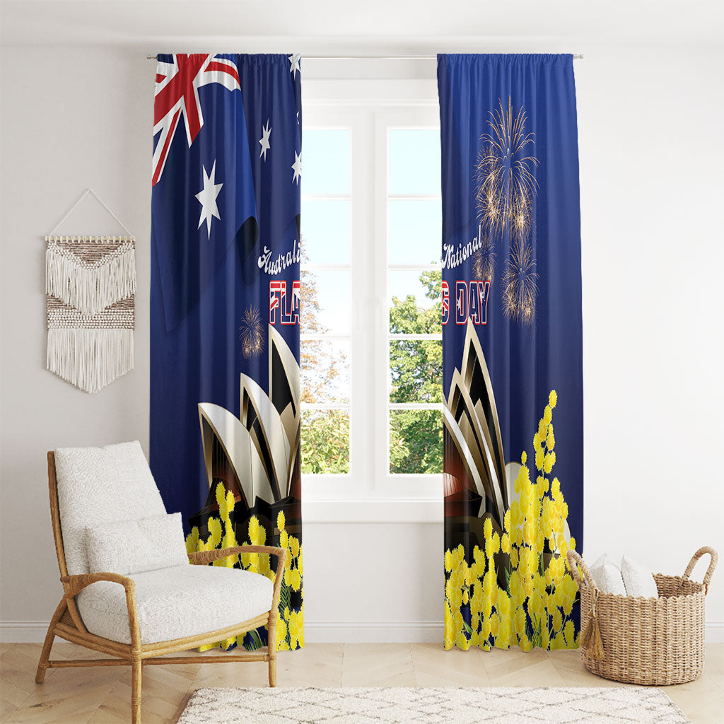 Australia National Flag Day Window Curtain Golden Wattle Sydney Opera House Flag Color