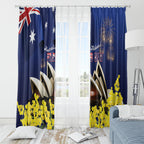 Australia National Flag Day Window Curtain Golden Wattle Sydney Opera House Flag Color