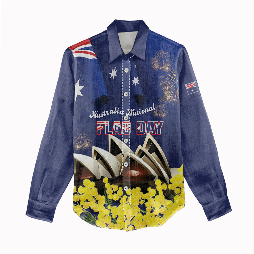 Personalised Australia National Flag Day Women Casual Shirt Golden Wattle Sydney Opera House Flag Color