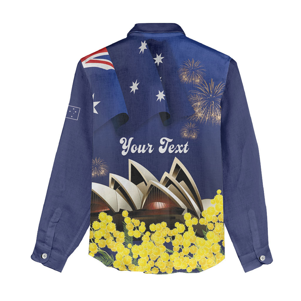 Personalised Australia National Flag Day Women Casual Shirt Golden Wattle Sydney Opera House Flag Color
