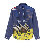 Personalised Australia National Flag Day Women Casual Shirt Golden Wattle Sydney Opera House Flag Color