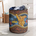 Aboriginal Dot Painting Koala Bear Laundry Basket Aussie Eucalyptus Caesia Flowers