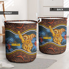 Aboriginal Dot Painting Koala Bear Laundry Basket Aussie Eucalyptus Caesia Flowers
