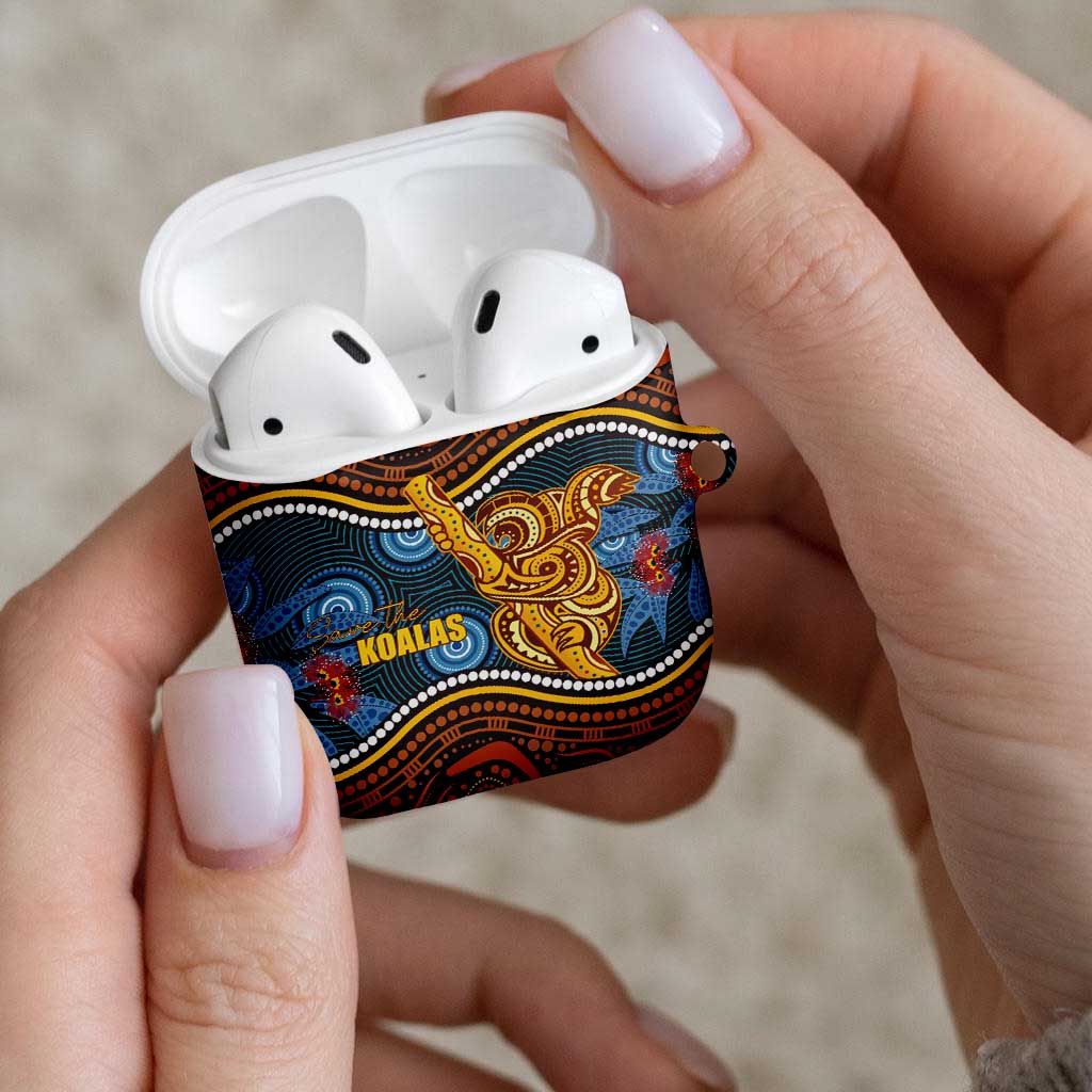 Aboriginal Dot Painting Koala Bear AirPods Case Aussie Eucalyptus Caesia Flowers