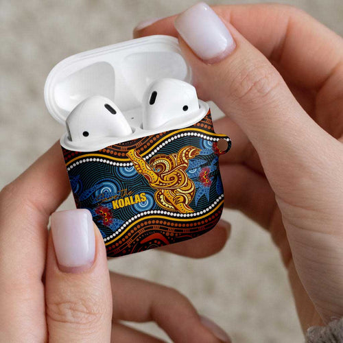 Aboriginal Dot Painting Koala Bear AirPods Case Aussie Eucalyptus Caesia Flowers