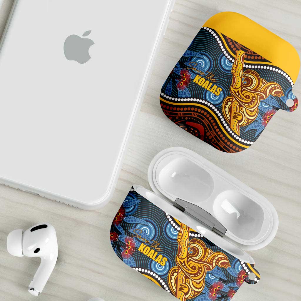 Aboriginal Dot Painting Koala Bear AirPods Case Aussie Eucalyptus Caesia Flowers