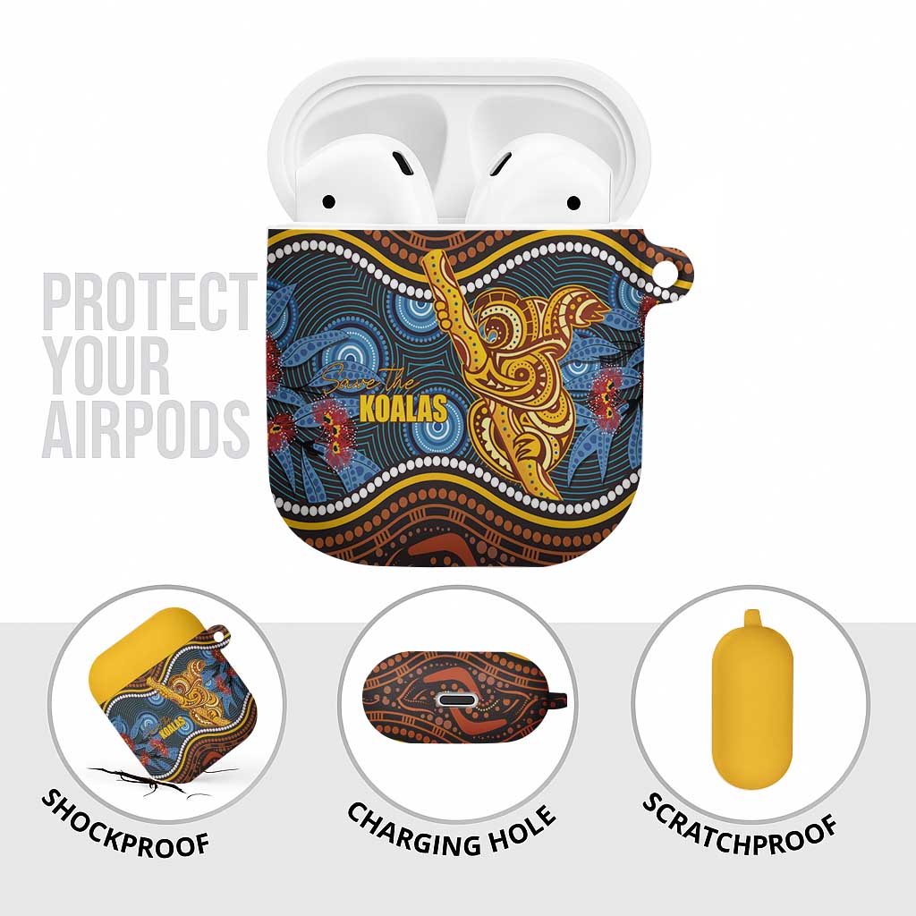 Aboriginal Dot Painting Koala Bear AirPods Case Aussie Eucalyptus Caesia Flowers