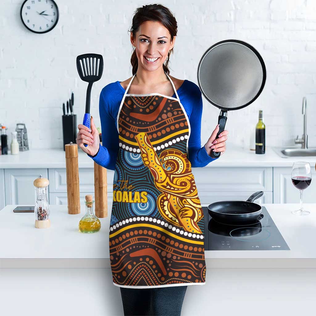Aboriginal Dot Painting Koala Bear Apron Aussie Eucalyptus Caesia Flowers