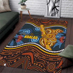 Aboriginal Dot Painting Koala Bear Area Rug Aussie Eucalyptus Caesia Flowers