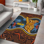 Aboriginal Dot Painting Koala Bear Area Rug Aussie Eucalyptus Caesia Flowers