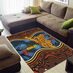 Aboriginal Dot Painting Koala Bear Area Rug Aussie Eucalyptus Caesia Flowers