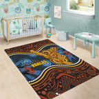 Aboriginal Dot Painting Koala Bear Area Rug Aussie Eucalyptus Caesia Flowers