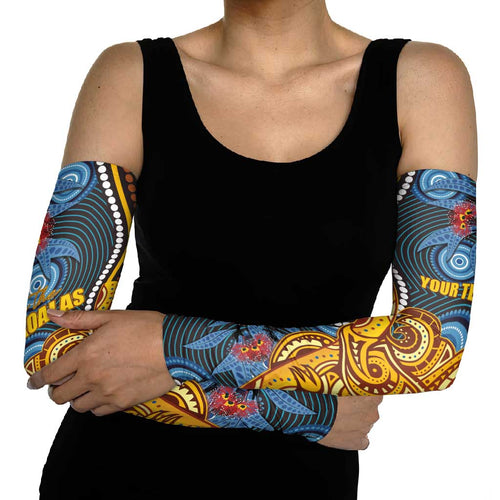 Aboriginal Dot Painting Koala Bear Personalised Arm Sleeves Aussie Eucalyptus Caesia Flowers